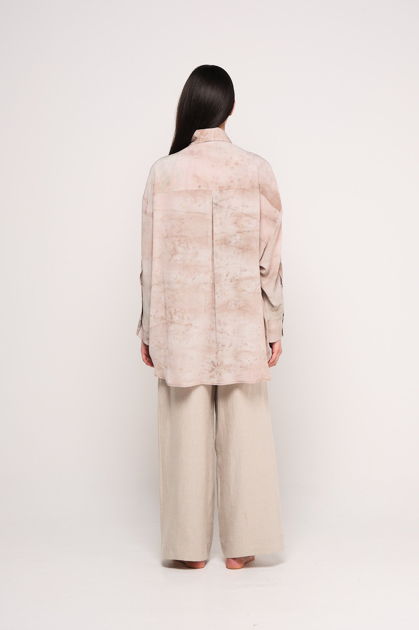 Purple plum silk oversized shirt