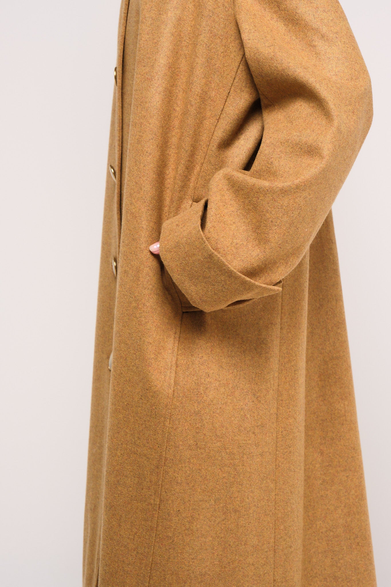 Mustard heavy loden wool coat