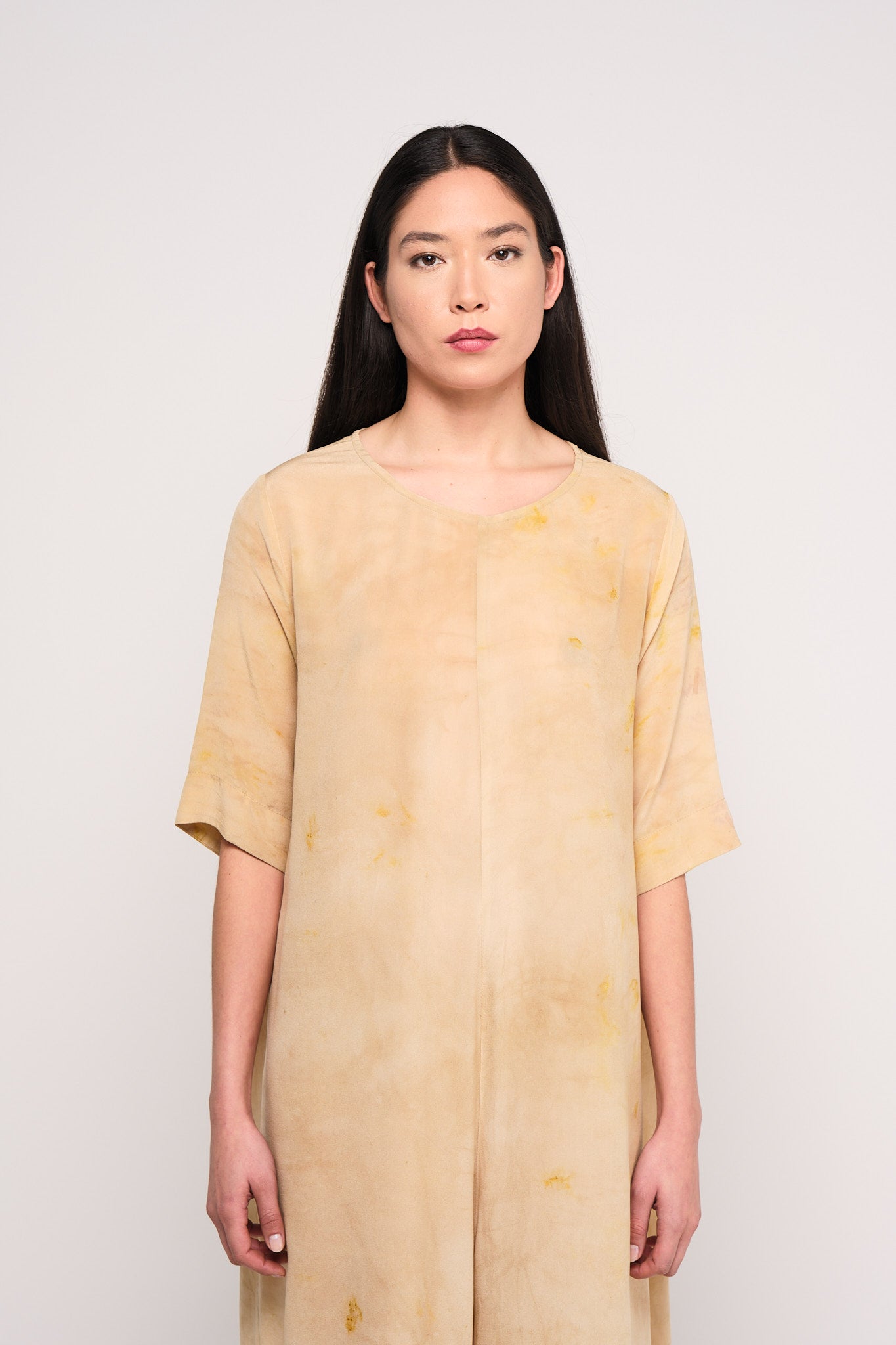 Yellow wildflowers silk oversized jumpsuit