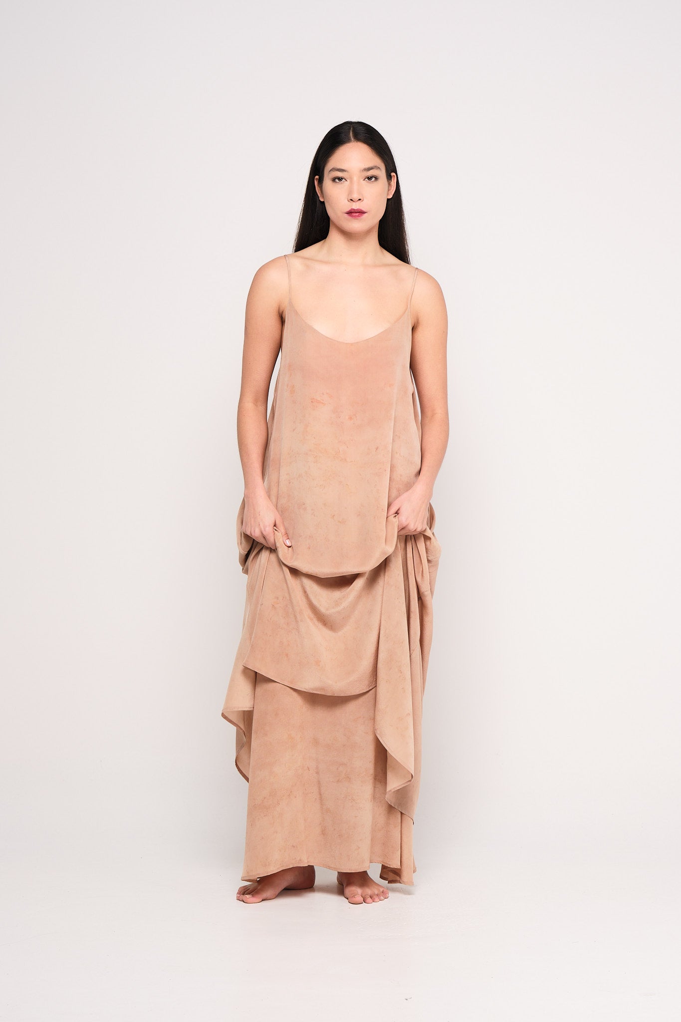 Hibiscus silk slip dress