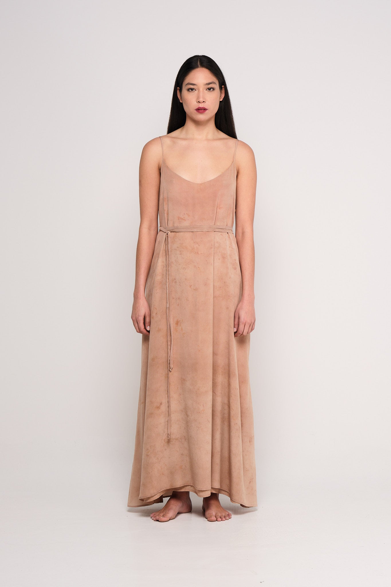 Hibiscus silk slip dress